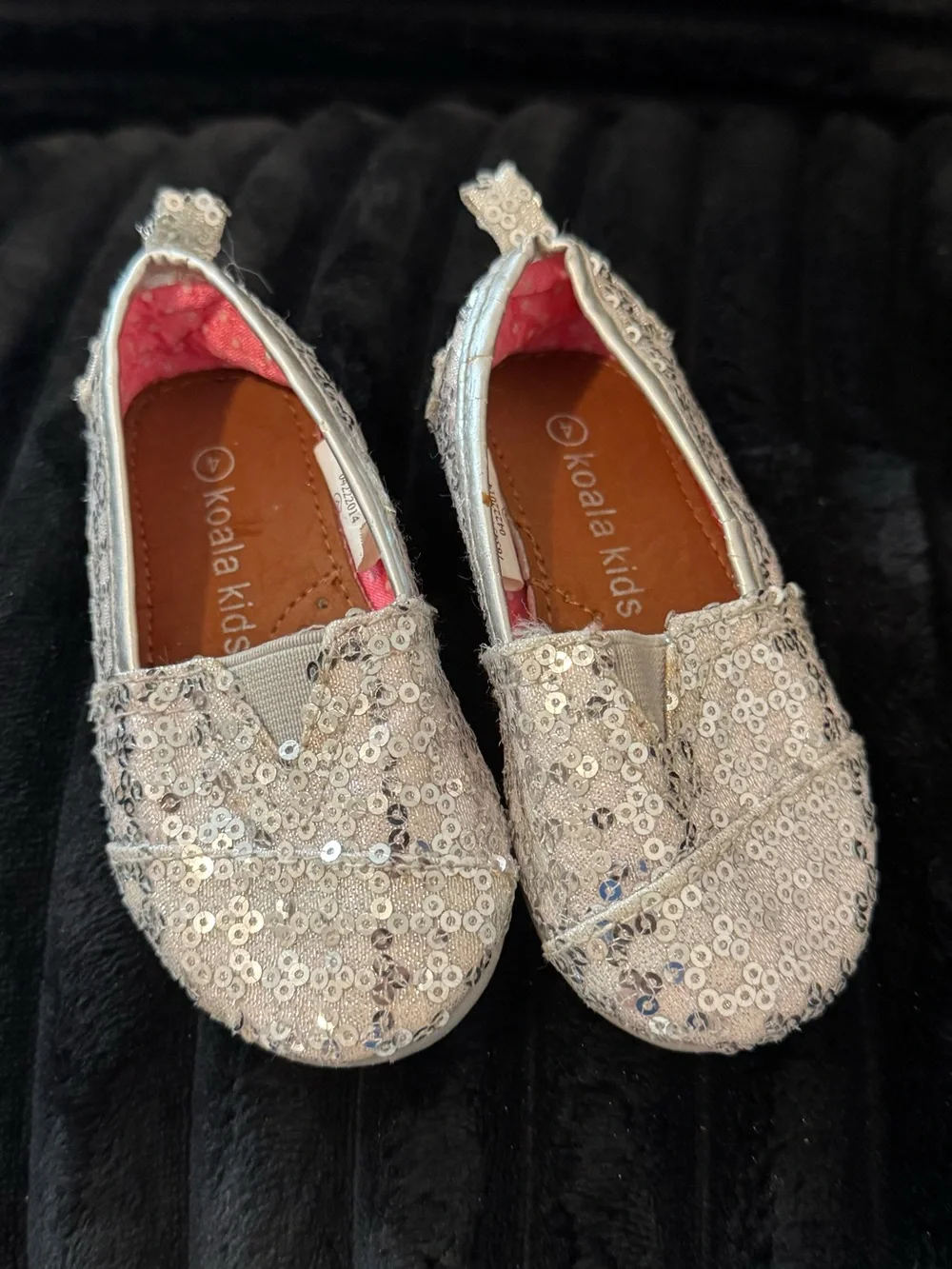 Baby Koala Kids Silver Sequin Slip-On Flats